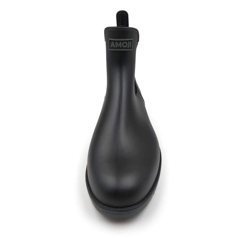 Amoji Unisex Chelsea Rain Boots Waterproof Ankle Boots Short Rainy Footwear 919 Black 8 Women/7 Men - Image 3